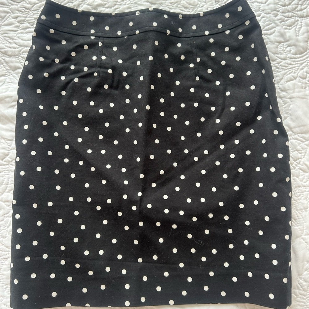 Black and White Polka Dot Pencil Skirt